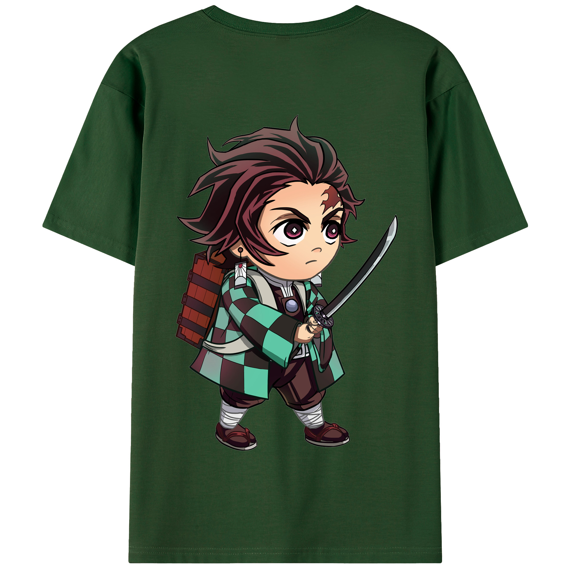 （画像用） 鬼滅の刃 竈門 炭治郎／かまど たんじろう Kamado Tanjirou 綿100％半袖Tシャツ（背面プリント）